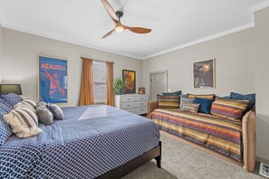 4 bedrooms, desk, iron/ironing board, travel crib