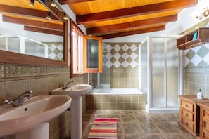 Hair dryer, towels, toilet paper