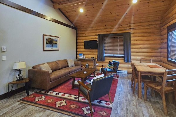 Living room with pull out couch.