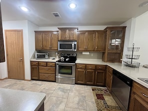 Microwave, oven, stovetop, dishwasher