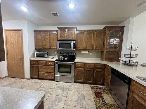 Upscale home with high end furnishings and memory foam king bed.  2 car garage 