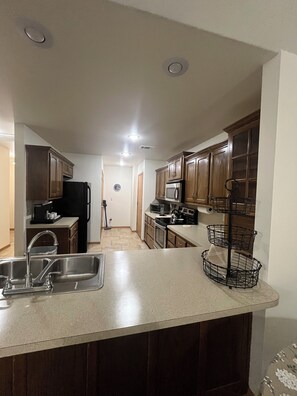 Microwave, oven, stovetop, dishwasher