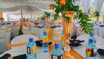 Outdoor banquet area