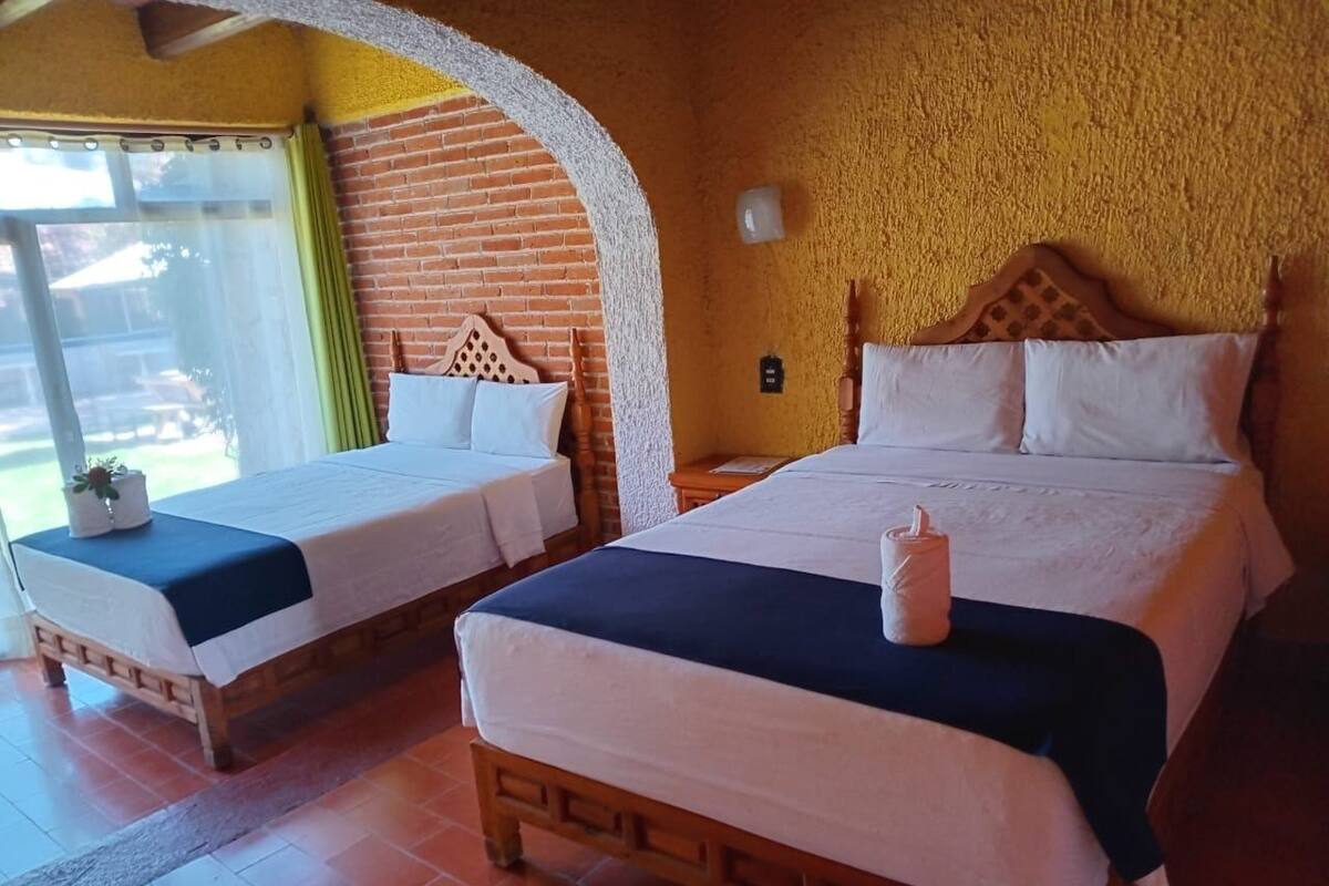 Desk, laptop workspace, free WiFi, bed sheets