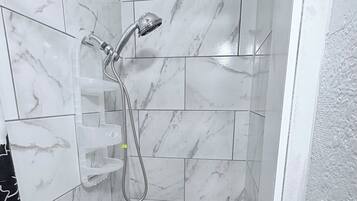 Hair dryer, towels, toilet paper