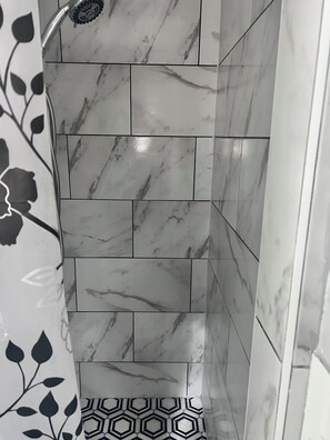 Hair dryer, towels, toilet paper