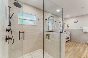 Hair dryer, towels