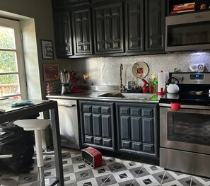 Microwave, oven, stovetop, dishwasher