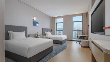 Standard Room, 2 Katil Kelamin (Double) | Peralatan tempat tidur premium, gebar bulu kapas, meja