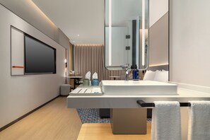 1 King Standard Extra Floor Space | Premium bedding, down comforters, desk, laptop workspace