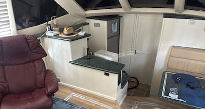 2-bedroom boat in Marina ,AC, use of pool, clubhouse with showers and laundry.