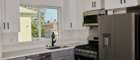 Microwave, oven, stovetop, dishwasher