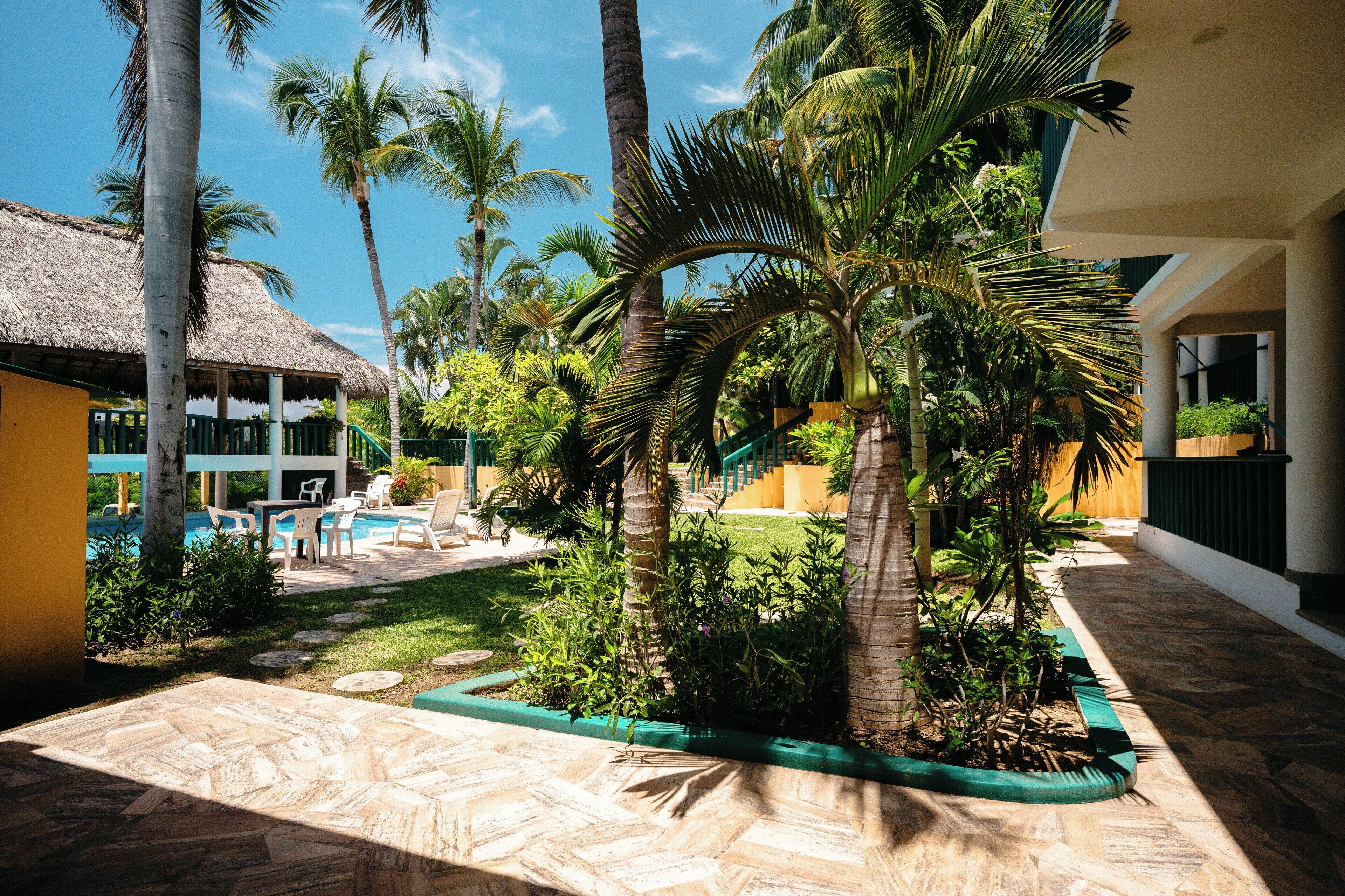 Habitación doble, vista a la alberca | Caja de seguridad en la habitación, escritorio y wifi gratis 