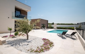 A heated pool - Lovely apartment in Vrsi with sauna (Vrsi)
