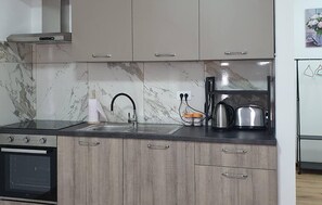 Fridge, oven, stovetop, dishwasher