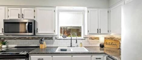 Microwave, oven, stovetop, dishwasher