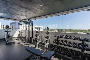 Apartment, 1 Schlafzimmer, Gartenblick | Fitnessbereich