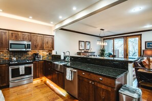 Fridge, microwave, oven, stovetop - Rock Creek Getaway: 4BR Townhome + Hot Tub (Red Lodge)