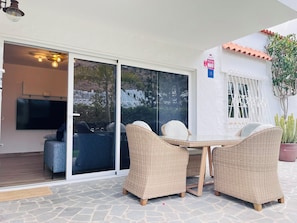 Ferienhaus, 3 Schlafzimmer, Raucher, Terrasse | Wohnzimmer