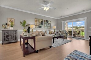 TV - Stylish 3BR Condo w/ Pool & Myrtlewood Golf Views (Myrtle Beach)