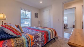 4 bedrooms, iron/ironing board, travel cot, WiFi