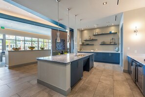 Fridge, microwave, coffee/tea maker, toaster