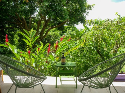 Villa Ti Kaz Houelmont nested in a tropical garden next to Riviere Sens beach