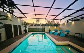 Outdoor pool, a heated pool