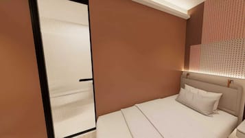 Bar mini percuma, meja, ruang kerja komputer riba, Wi-fi percuma