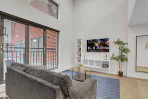 Smart TV, fireplace, table football, ping pong