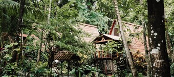 Oceanside deluxe bungalow with AC. King size bed and indoor/outdoor bathroom