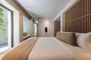 1 bedroom, desk, iron/ironing board, travel crib