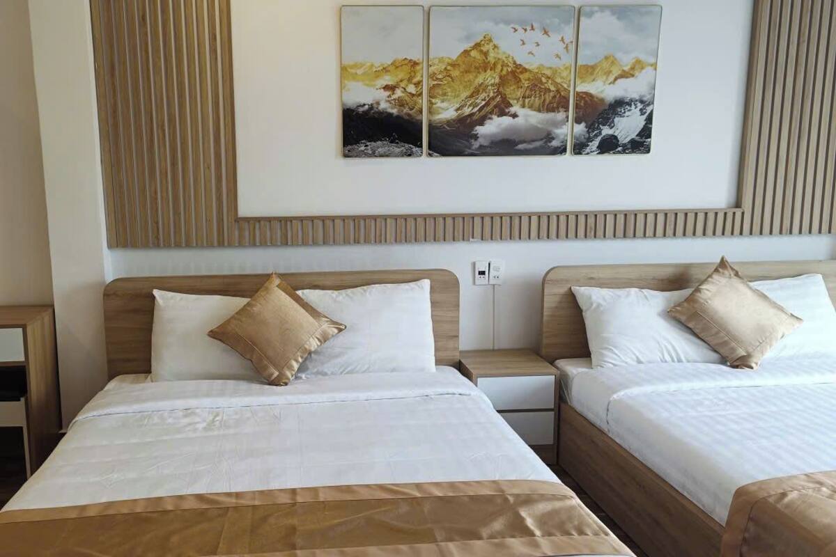 Desk, laptop workspace, blackout drapes, free WiFi