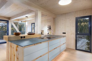 Fridge, oven, dishwasher, coffee/tea maker