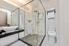 Ducha, secador de pelo, toallas