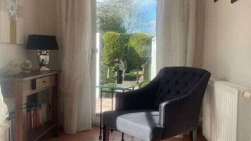 TV, DVD player, foosball