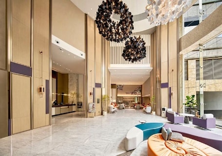 Sala de estar en el lobby. Shanghai Elong Hotel by the Nanjing Road