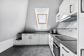 Fridge, microwave, oven, stovetop - Apartment 'Ferienwohnung' with Wi-Fi (Leck)