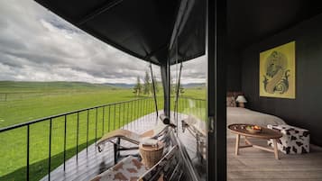 Habitación de lujo doble, vistas a la montaña | Terraza o patio