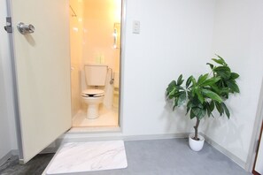 Séchoir à cheveux, serviettes fournies, papier de toilette