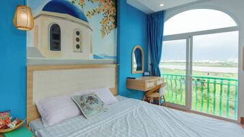 Quarto casal luxo, sacada, vista para a cidade | Cortinas blackout, Wi-Fi de cortesia