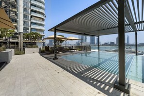 Pool - Prime 1 Bedroom with Private Beach in Beachfront (Emaar Beachfront)