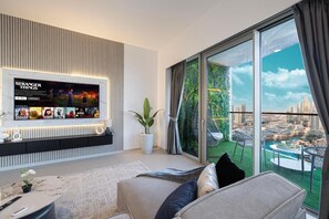 Luxury Apartment, Balcony, City View | Living area