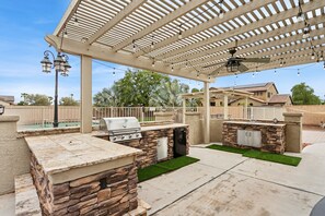 Terrace/patio - Desert Cove Escape | 5BR Retreat w/ Pool & Casita (Surprise)