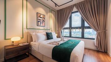 Family Suite, 4 Bedrooms, Non Smoking | Desk, laptop workspace, blackout drapes, iron/ironing board