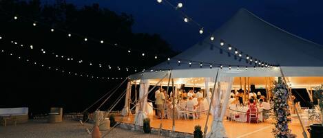 Outdoor banquet area