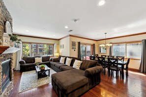 TV, fireplace, video games