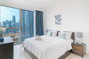 Basic Apartment, Balcony, City View | In-room safe, blackout drapes, soundproofing, iron/ironing board - Holidays R Us Royal view (Dubai)