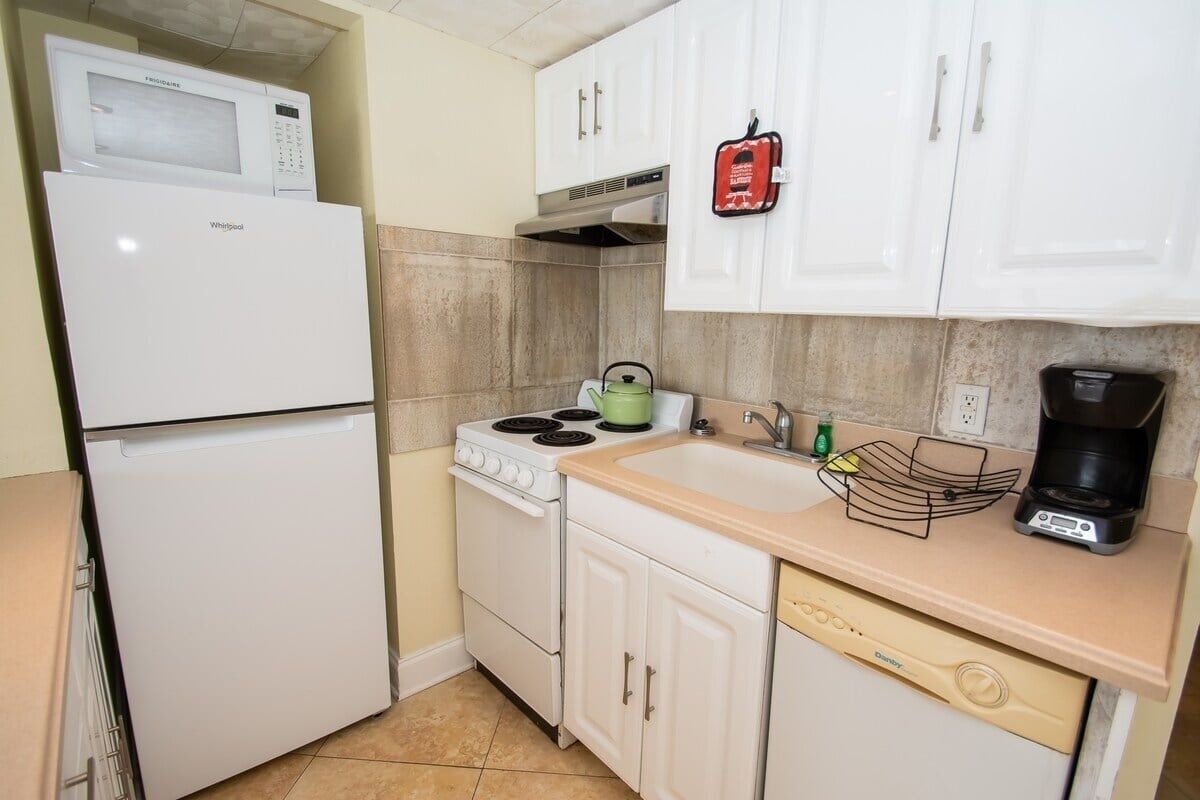 Leilighet, 1 soverom | Eget kjøkken | Ovn, kaffetrakter/tekoker og brødrister