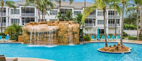 Outdoor pool, a heated pool